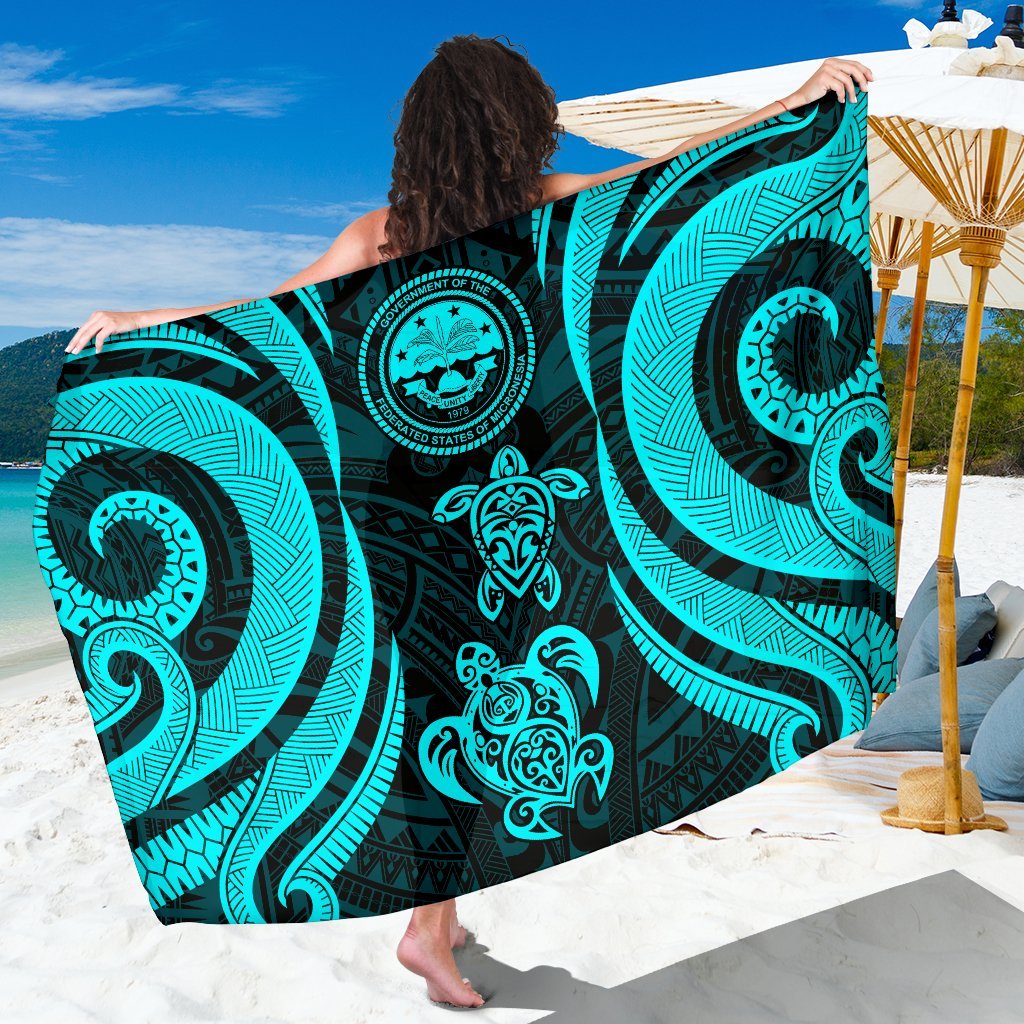 Federated States of Micronesia Sarong - Tentacle Turtle Turquoise SARONG ONE SIZE TURQUOISE - Polynesian Pride