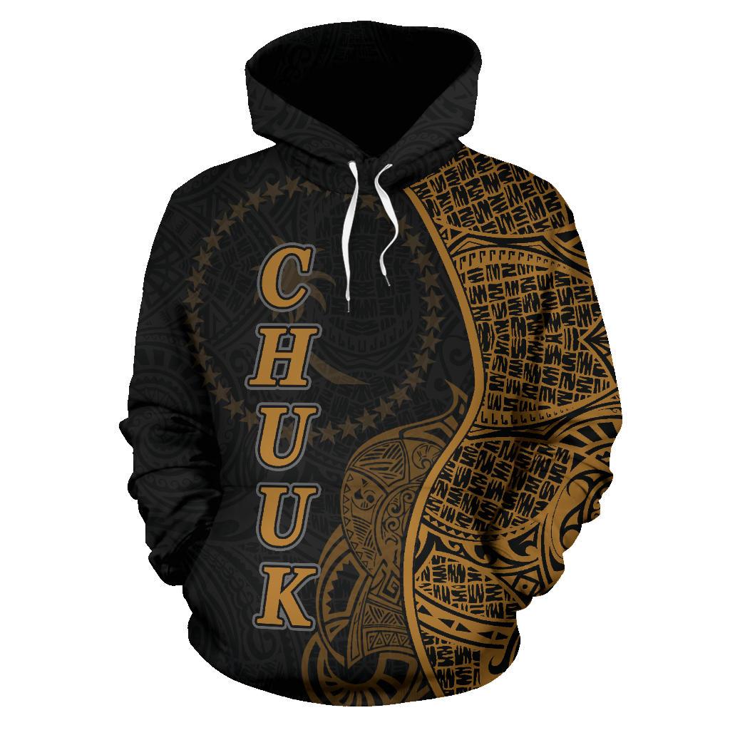 Chuuk Polynesian Hoodie Coconut Tree Gold - Polynesian Pride