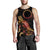 Cook Islands Men Tank Top - Turtle With Blooming Hibiscus Gold - Polynesian Pride