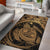 Hawaiian Map Kanaka Honu Hibiscus Globular Polynesian Area Rug AH Rug Gold - Polynesian Pride