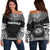 Hawaii Polynesian Chief Women's Off Shoulder Sweater - Black Version Black - Polynesian Pride