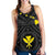 Hawaii Women's Racerback Tank - Hawaii Kanaka Maoli And Map ( Black) - Polynesian Pride