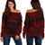 Tonga Polynesian Chief Women's Off Shoulder Sweater - Red Version Red - Polynesian Pride