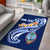 Guam Personalised Area Rug - Guam Seal Polynesian Patterns Plumeria (Blue) Blue - Polynesian Pride