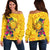 Polynesian Off Shoulder Sweaters - Vanuatu Symbols With Hibiscus - Polynesian Pride