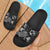 Tonga Sandals - Turtle Hibiscus Pattern Black Black - Polynesian Pride