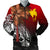 Papua New Guinea Men's Bomber Jacket - Polynesian Palm Tree Black - Polynesian Pride