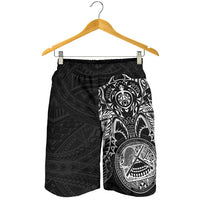 American Samoa Polynesian Shorts (Men) - White Turtle Manta Ray - Polynesian Pride