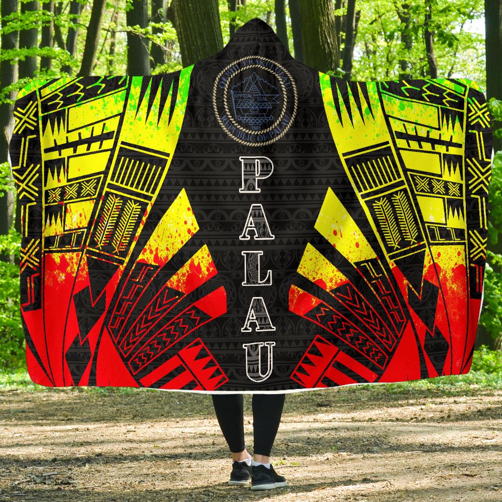 Palau Hooded Blanket - Polynesian Tattoo Reggae Hooded Blanket Reggae - Polynesian Pride