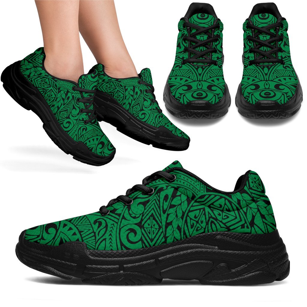 Polynesian Culture Green Chunky Sneakers - Polynesian Pride