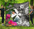 Wallis and Futuna Premium Quilt - Turtle Plumeria Banana Leaf Black - Polynesian Pride