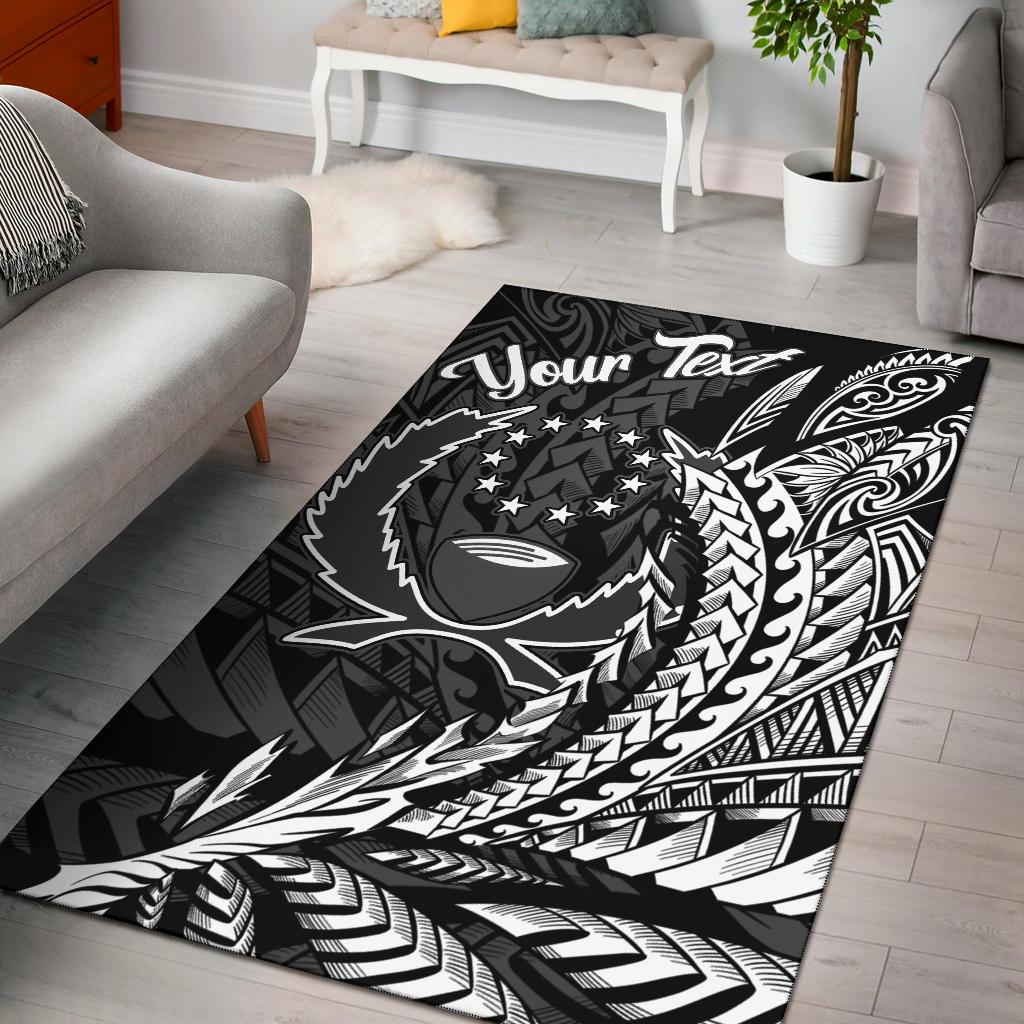 Pohnpei State Area Rug - Custom Personalised Wings Style Black - Polynesian Pride