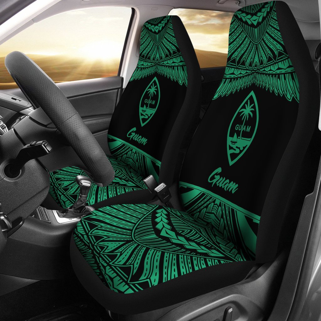 Guam Polynesian Car Seat Covers - Pride Green Version Universal Fit Green - Polynesian Pride