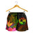 Tonga Polynesian Women's Shorts - Hibiscus and Banana Leaves - Polynesian Pride