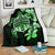 Hawaiian Kanaka Hibiscus Plumeria Mix Polynesian Turtle Premium Blanket Green AH - Polynesian Pride