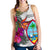 Guam Women's Racerback Tank Polynesian Hibiscus White Pattern - Polynesian Pride