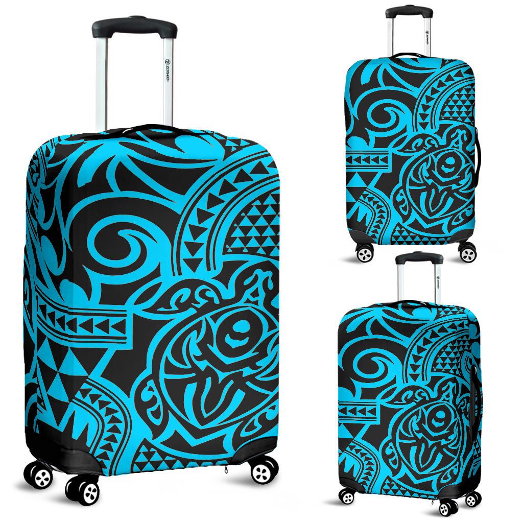 Polynesian Luggage Cover 18 Black-Blue - Polynesian Pride
