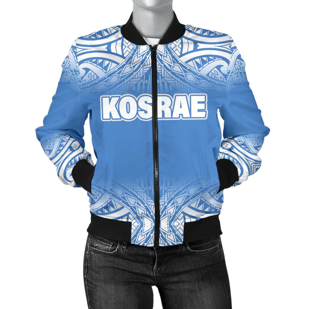 Kosrae Women's Bomber Jacket - Fog Blue Style Blue - Polynesian Pride