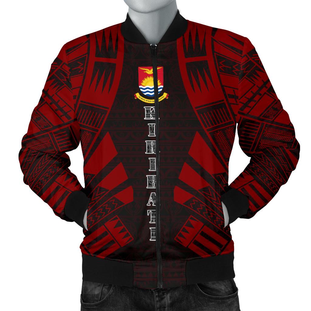 Kiribati Men Bomber Jackets - Polynesian Tattoo Red Red - Polynesian Pride