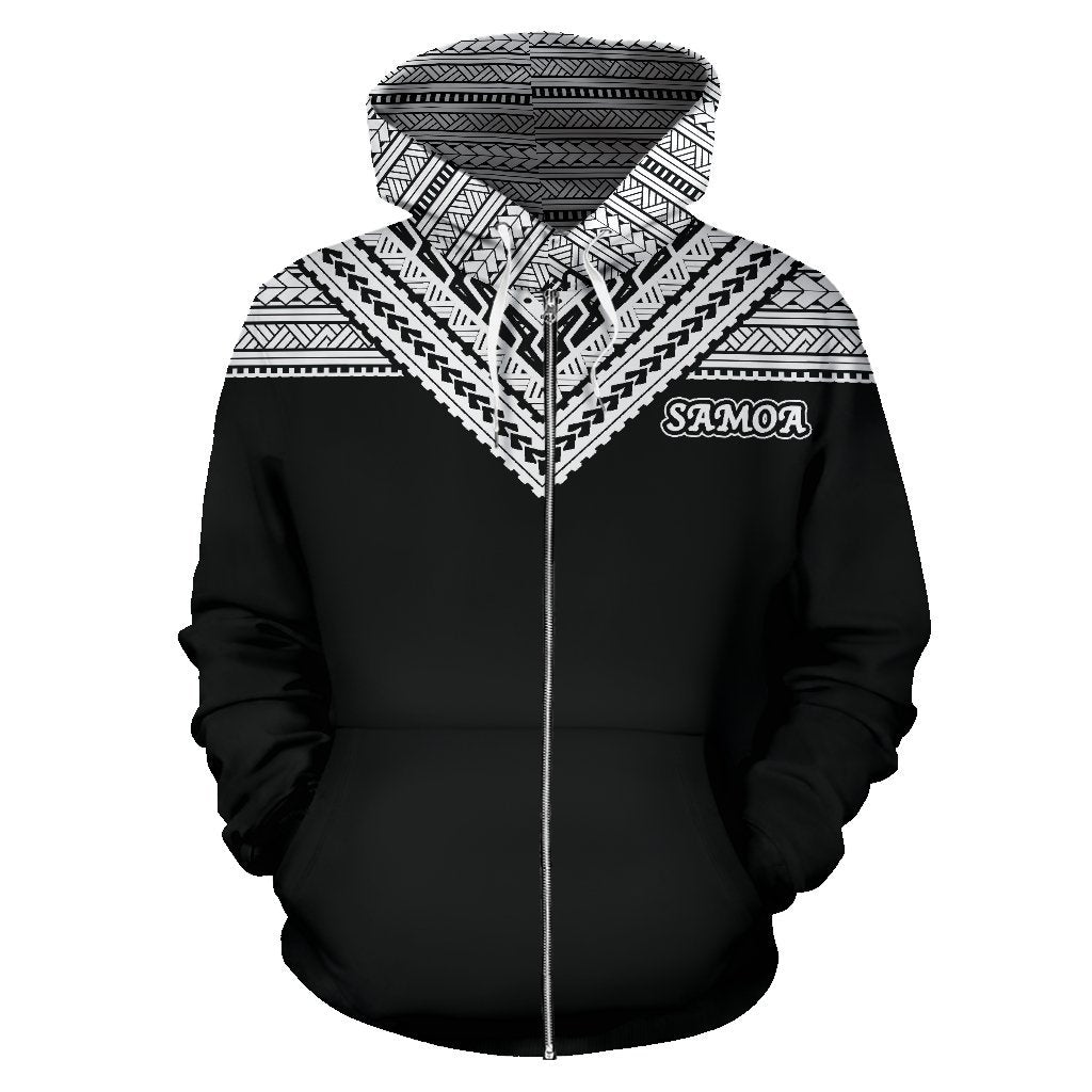 Samoa All Over Zip up Hoodie Samoan Style - Polynesian Pride