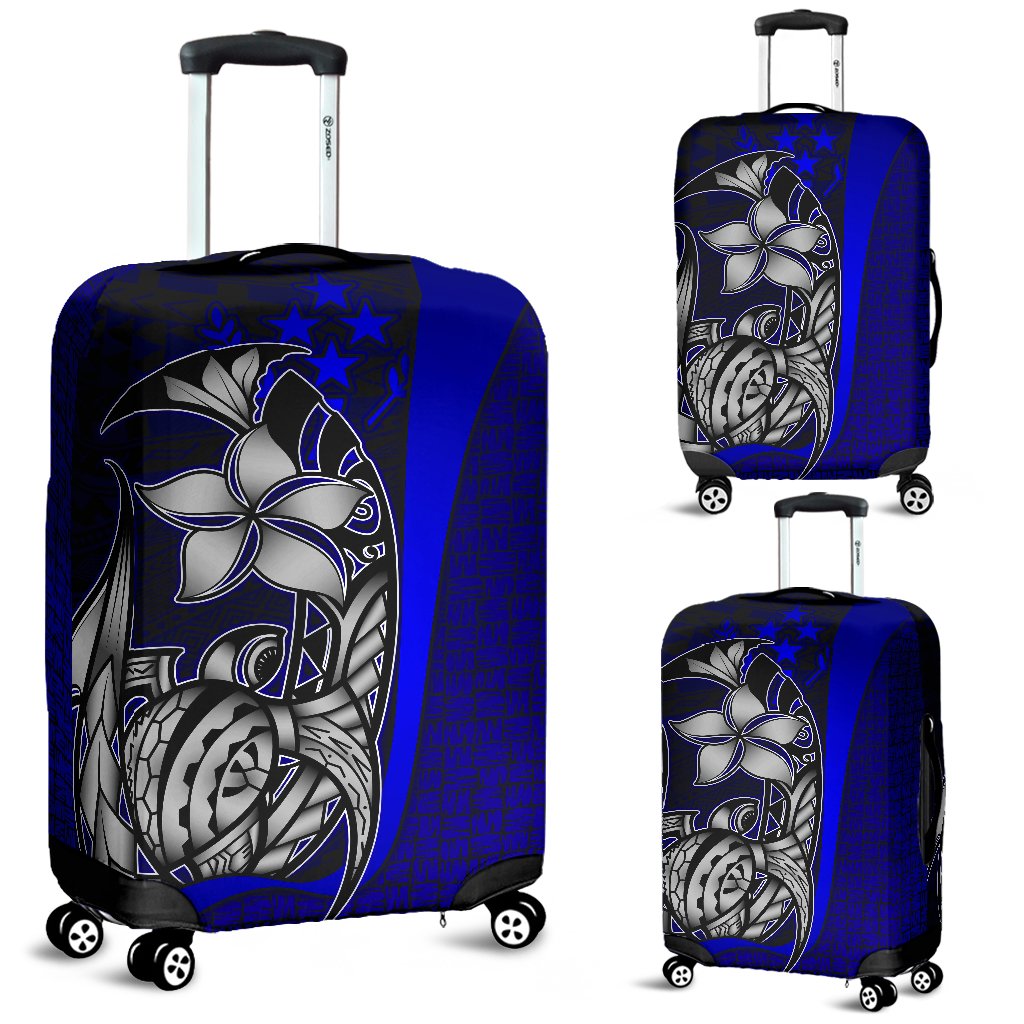 Kosrae Micronesian Luggage Covers Blue - Turtle With Hook Blue - Polynesian Pride