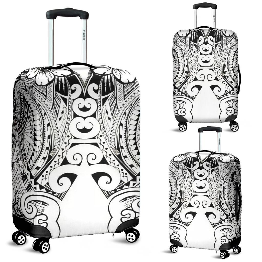Polynesian Luggage Cover 22 White-Black - Polynesian Pride