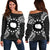 Cook Islands Polynesian Shoulder Sweater Map Black Black - Polynesian Pride