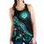 CNMI Polynesian Women Tank Top - Turtle With Blooming Hibiscus Turquoise - Polynesian Pride