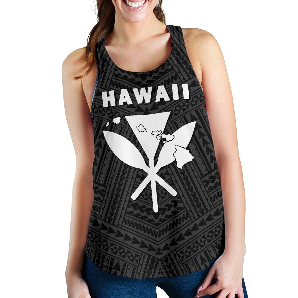 Hawaii Kanaka Polynesian Women's Racerback Tank White - Polynesian Pride