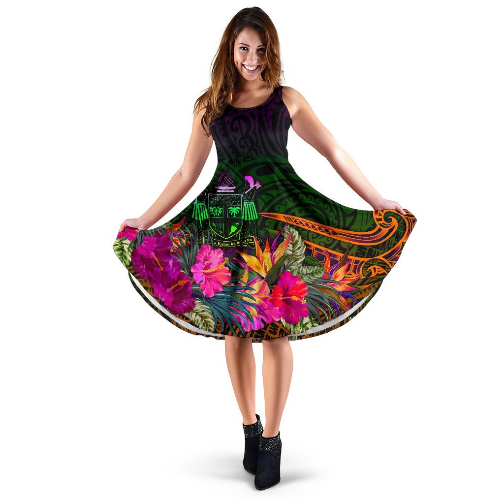 Fiji Women's Dress - Summer Hibiscus Women Reggae - Polynesian Pride