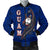 Guam Men's Bomber Jacket - Turtle Waving Blue - Polynesian Pride