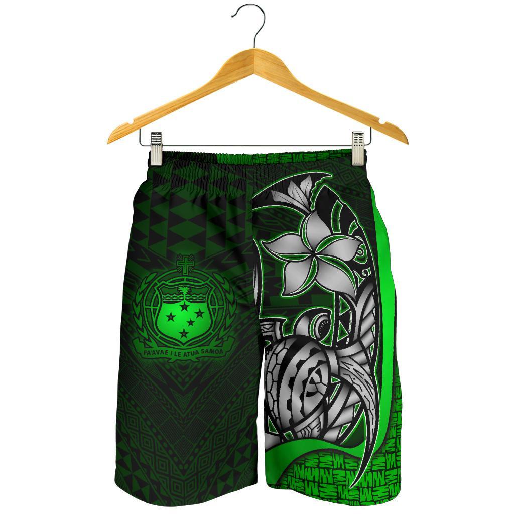 Samoa Polynesian Men's Shorts Green - Turtle With Hook - Polynesian Pride