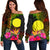 Palau Polynesian Personalised Women's Off Shoulder Sweater - Hibiscus and Banana Leaves Art - Polynesian Pride