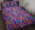 Hawaii Quilt Bed Set Tropical Flowers Pink AH Black - Polynesian Pride