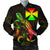 Wallis and Futuna Polynesian Men's Bomber Jacket - Turtle With Blooming Hibiscus Reggae Reggae - Polynesian Pride