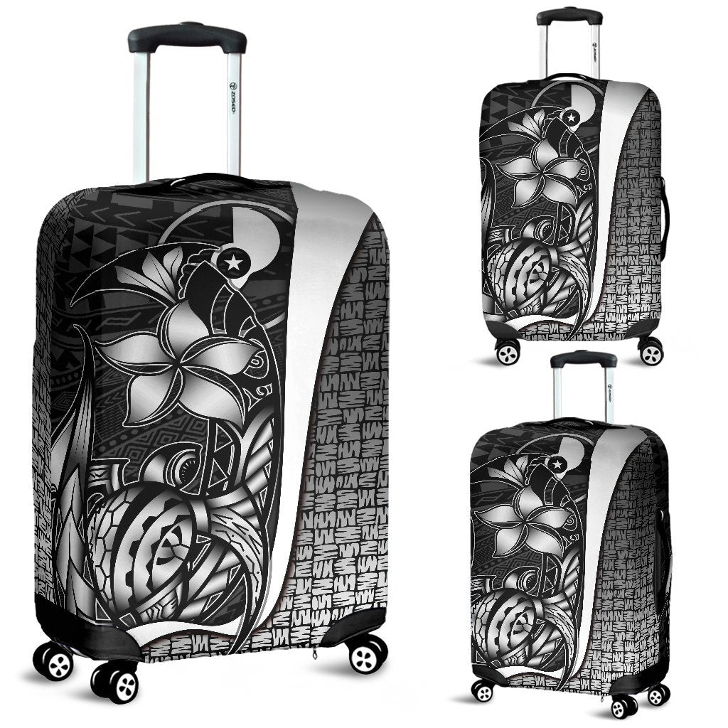Yap Micronesian Luggage Covers White - Turtle With Hook White - Polynesian Pride