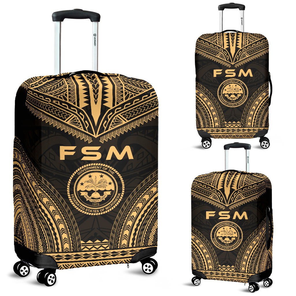 Federated States Of Micronesia Polynesian Chief Luggage Cover - Gold Version Gold - Polynesian Pride