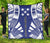 Gambier Islands Premium Quilt - Gambier Islands Flag Polynesian White Tattoo (Blue) - Polynesian Pride