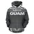 Guam All Over Zip up Hoodie Polyneian Grey and White - Polynesian Pride