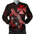 Wallis And Futuna Polynesian Men's Bomber Jacket - Turtle With Blooming Hibiscus Red Red - Polynesian Pride