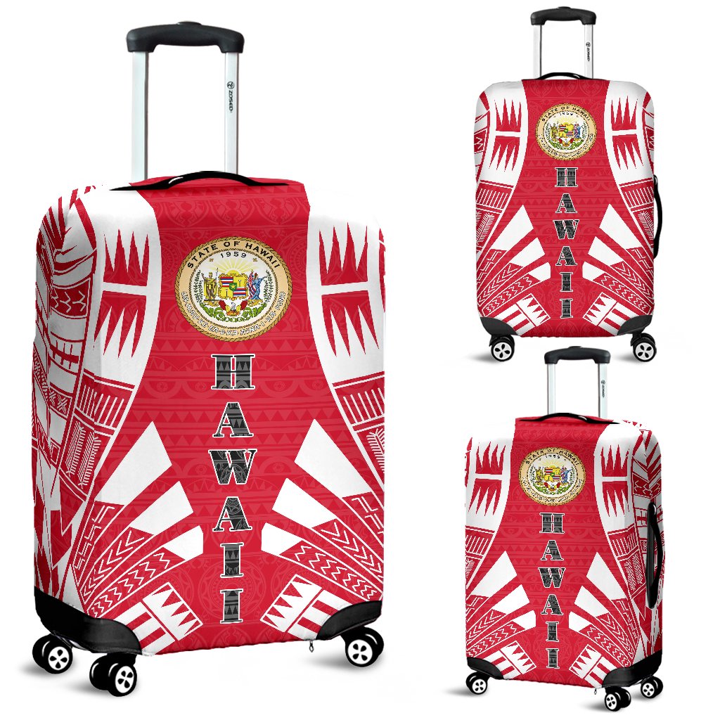 Hawaii Luggage Cover - Polynesian Tattoo Flag Red - Polynesian Pride