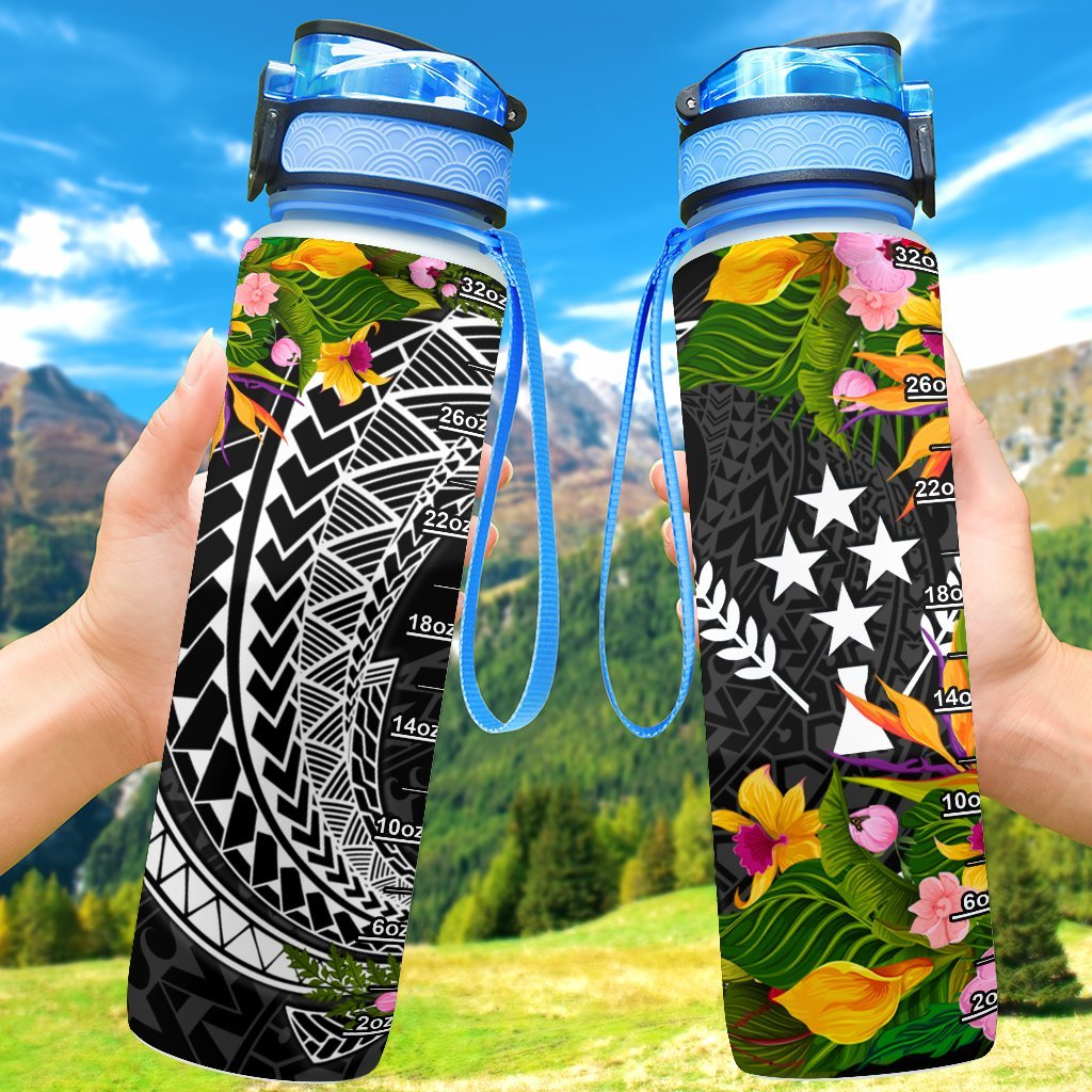 Kosrae State Hydro Tracking Bottle - Seal Spiral Polynesian Patterns Hydro Tracking Bottle - Kosrae 32oz Large black - Polynesian Pride