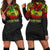 American Samoa Custom Personalised Hoodie Dress - Polynesian Reggae Black - Polynesian Pride