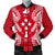 Kosrae Polynesian Men's Bomber Jacket Map Red White Red - Polynesian Pride