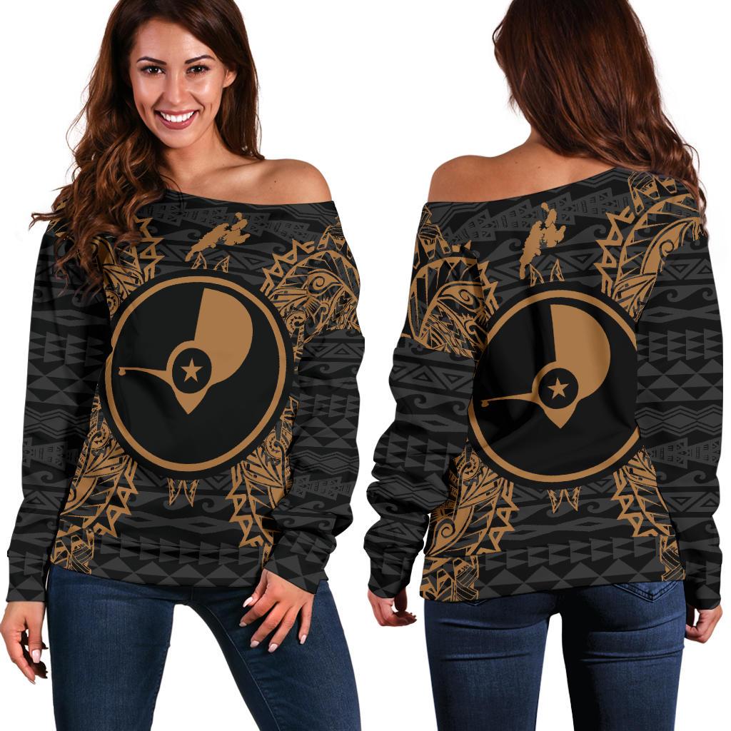 Yap Polynesian Shoulder Sweater Map Gold Gold - Polynesian Pride