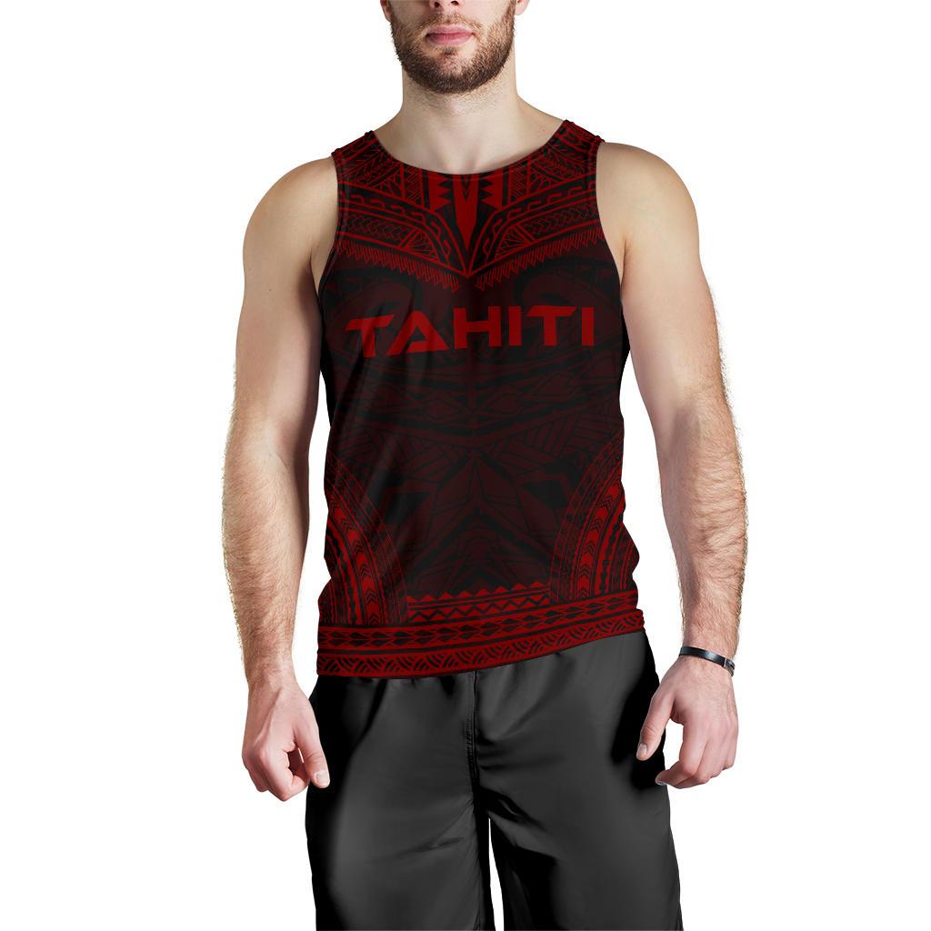 Tahiti Men's Tank Top - Polynesian Chief Red Version Red - Polynesian Pride