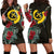 Vanuatu Hoodie Dress - Vanuatu Flag Hibiscus Black - Polynesian Pride