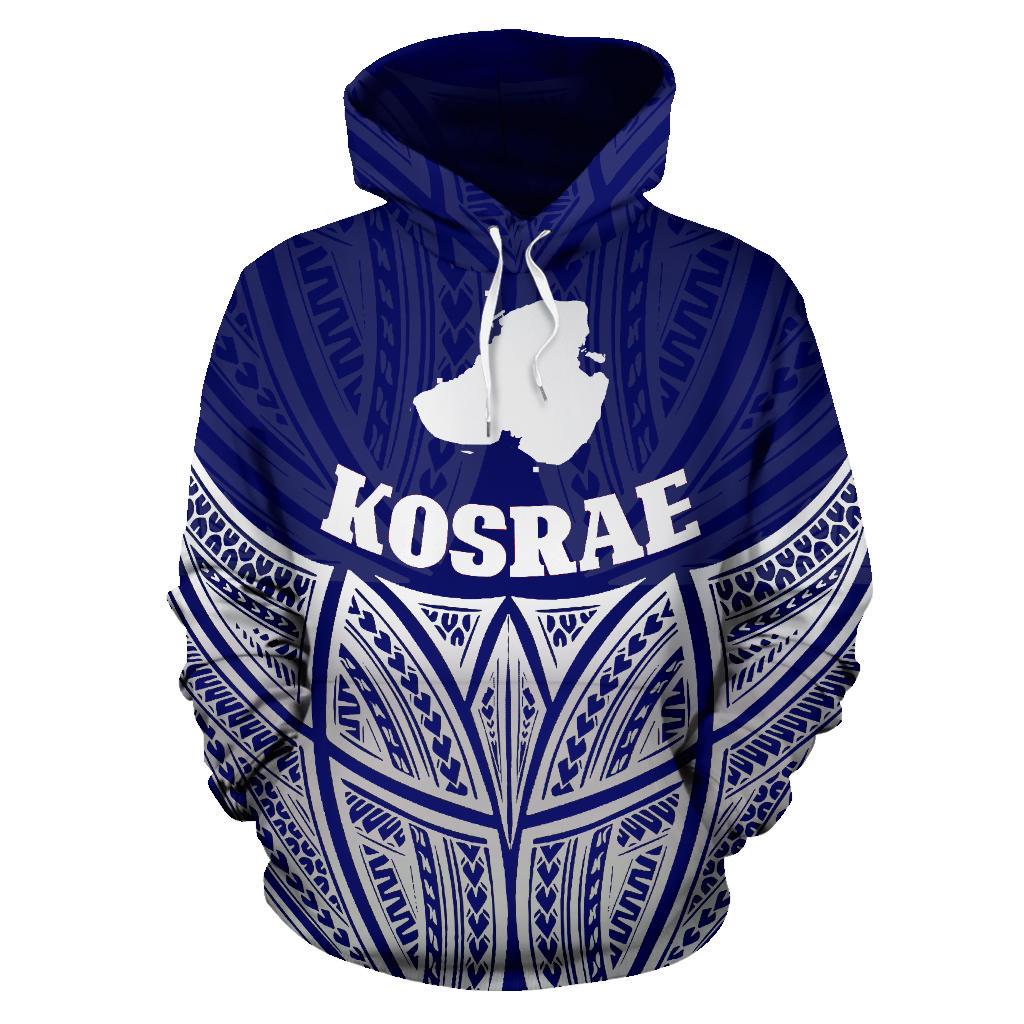 Kosrae Polynesian Hoodie Blue Pride Map nd Seal - Polynesian Pride