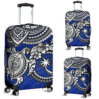 Chuuk Polynesian Luggage Covers - White Turtle (Blue) - Polynesian Pride