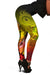 Chuuk Women's Leggings - Humpback Whale with Tropical Flowers (Yellow) - Polynesian Pride